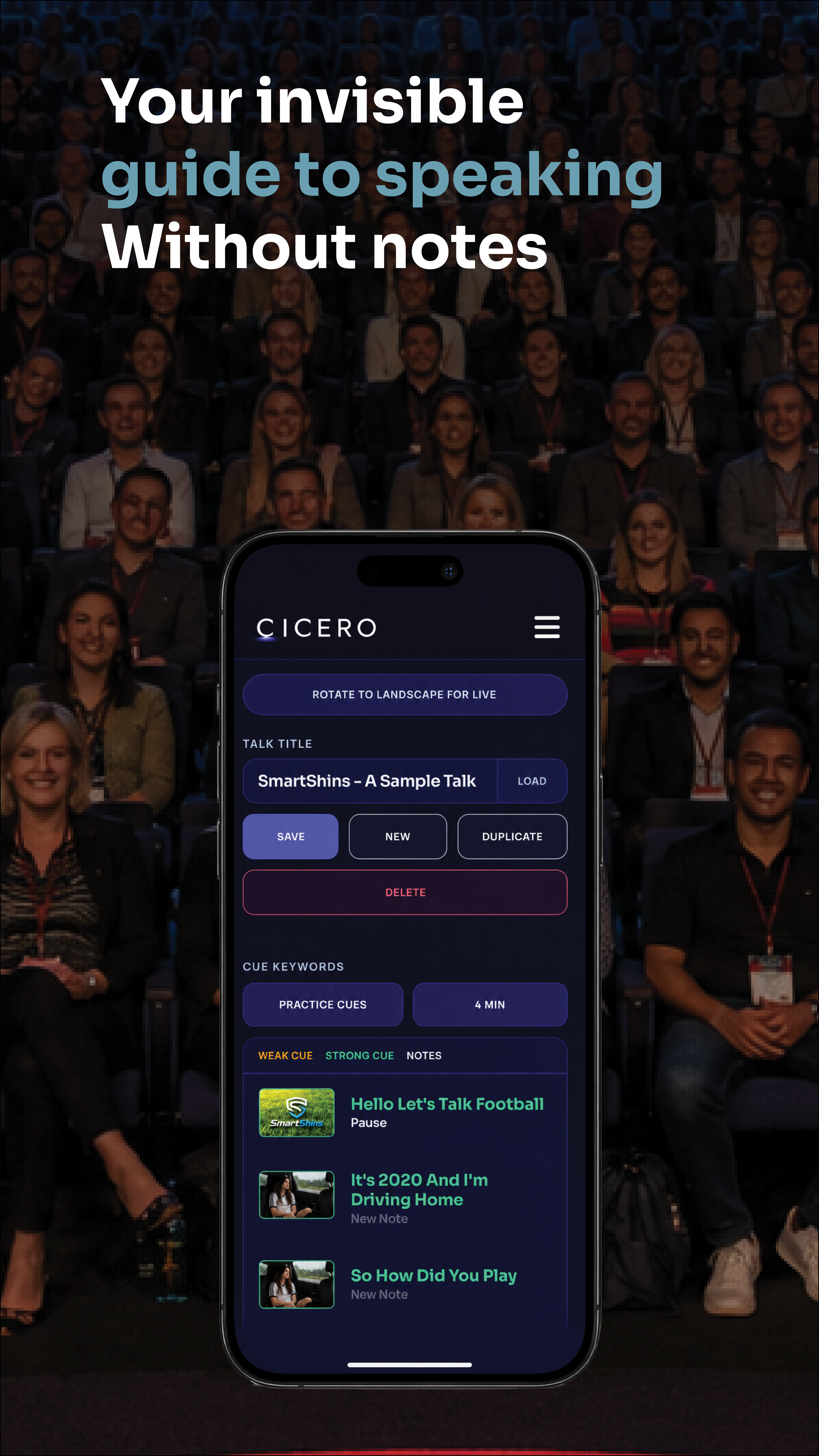 The Cicero app on a phone